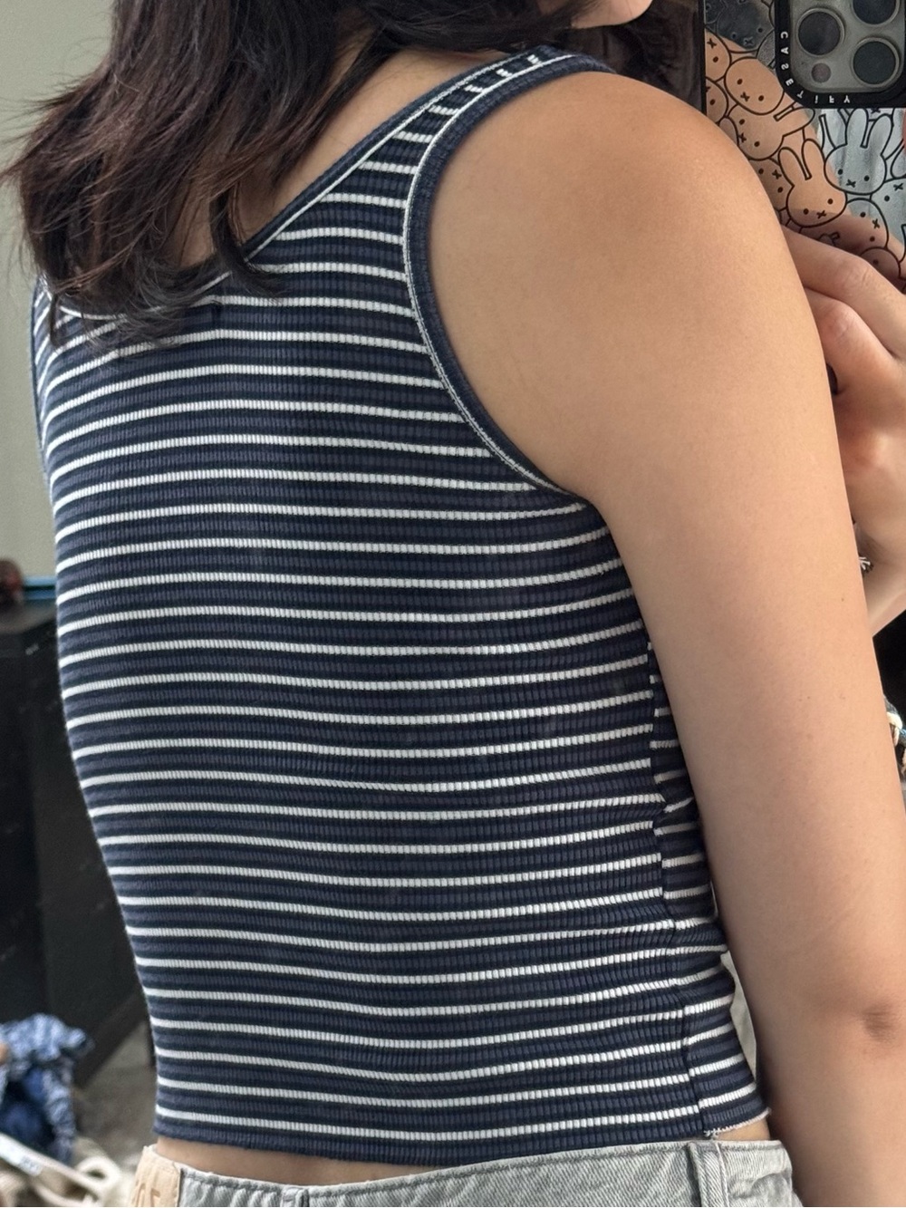 Brandy Melville Navy & White Striped Tank - Picture 5 of 5